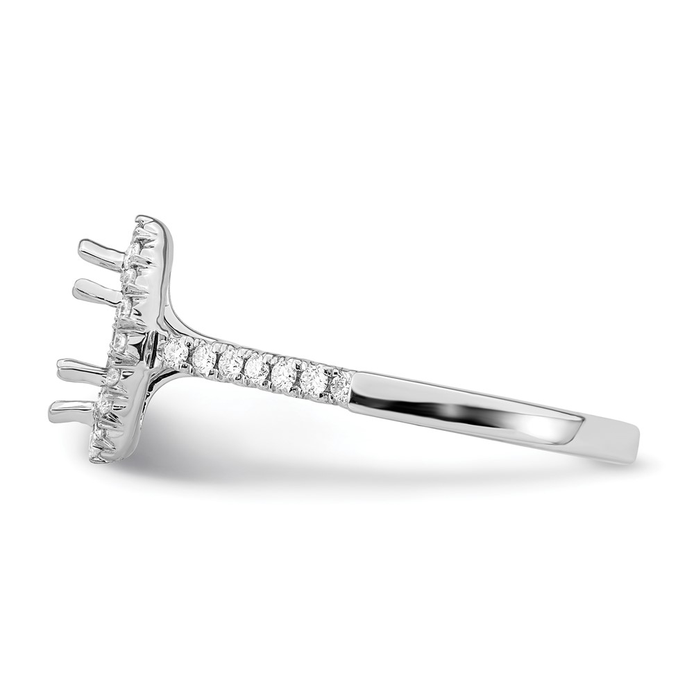 True Origin 14K White Gold 1/3 carat Lab Grown Diamond VS  D E F  Semi Mount Marquise Halo Engagement Ring (RM2063E-050-WLD)