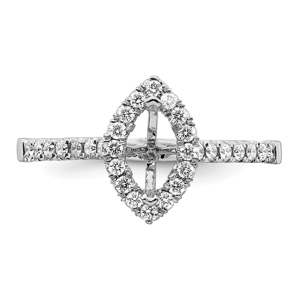 True Origin 14K White Gold 1/3 carat Lab Grown Diamond VS  D E F  Semi Mount Marquise Halo Engagement Ring (RM2063E-050-WLD)