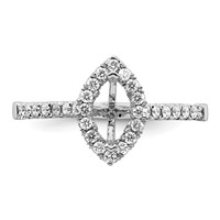 True Origin 14K White Gold 0.33 Carat Lab Grown Diamond VS+ F+ Semi-Mount Marquise Halo Engagement Ring view 4