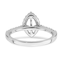 True Origin 14K White Gold 0.33 Carat Lab Grown Diamond VS+ F+ Semi-Mount Marquise Halo Engagement Ring view 5