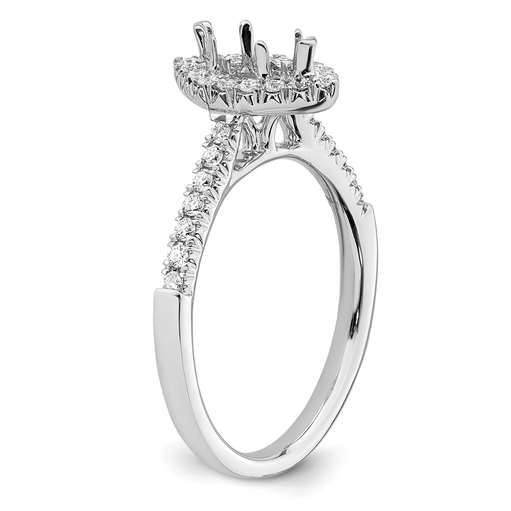 True Origin 14K White Gold 1/3 carat Lab Grown Diamond VS  D E F  Semi Mount Marquise Halo Engagement Ring (RM2063E-050-WLD)