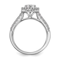 True Origin 14K White Gold 0.50 Carat Lab Grown Diamond VS+ F+ Semi-Mount Marquise Halo Engagement Ring view 2