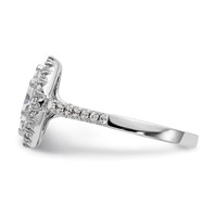 True Origin 14K White Gold 0.50 Carat Lab Grown Diamond VS+ F+ Semi-Mount Marquise Halo Engagement Ring view 3