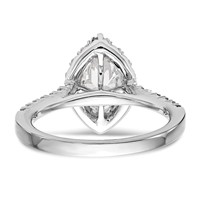 True Origin 14K White Gold 0.50 Carat Lab Grown Diamond VS+ F+ Semi-Mount Marquise Halo Engagement Ring view 5