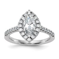 True Origin 14K White Gold 0.50 Carat Lab Grown Diamond VS+ F+ Semi-Mount Marquise Halo Engagement Ring view 1