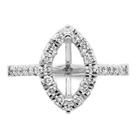 True Origin 14K White Gold 0.62 Carat Lab Grown Diamond VS+ F+ Semi-Mount Marquise Halo Engagement Ring view 4
