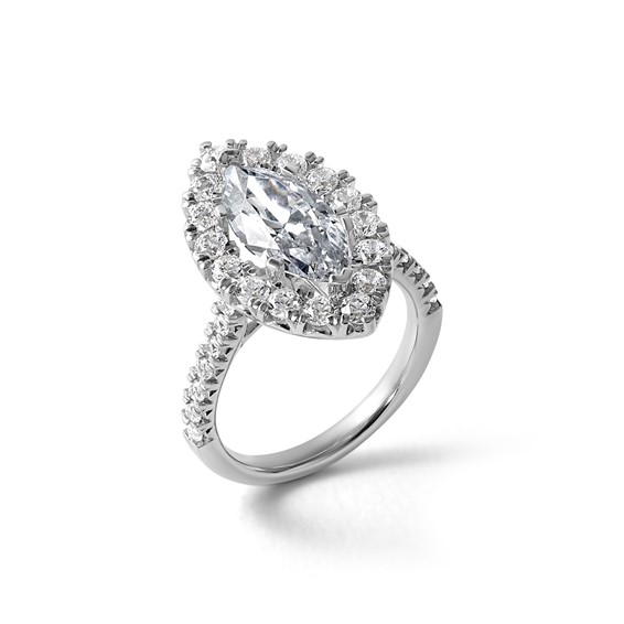 14kw 1.5ct.  Marquise Diamond Ring Mounting