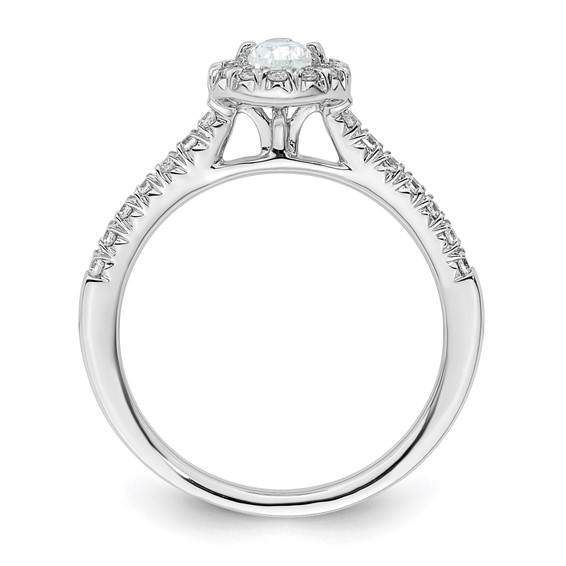 Pear Halo Diamond Semi-mount Engagement Rings