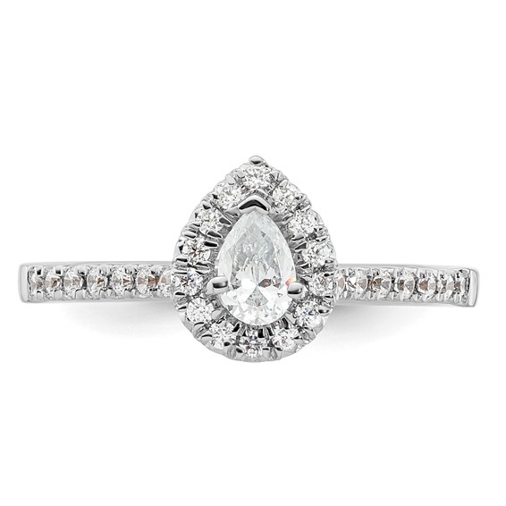 Pear Halo Diamond Semi-mount Engagement Rings