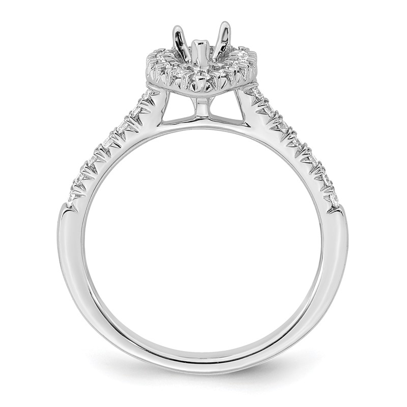 True Origin 14K White Gold 1/3 carat Lab Grown Diamond VS  D E F  Semi Mount Pear Halo Engagement Ring