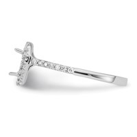 True Origin 14K White Gold 0.33 Carat Lab Grown Diamond VS+ F+ Semi-Mount Pear Halo Engagement Ring view 3