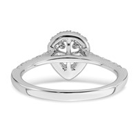 True Origin 14K White Gold 0.33 Carat Lab Grown Diamond VS+ F+ Semi-Mount Pear Halo Engagement Ring view 5