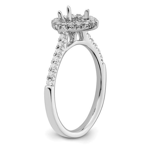 True Origin Lab Grown Diamond Semi-Mount Pear Halo Engagement Rings