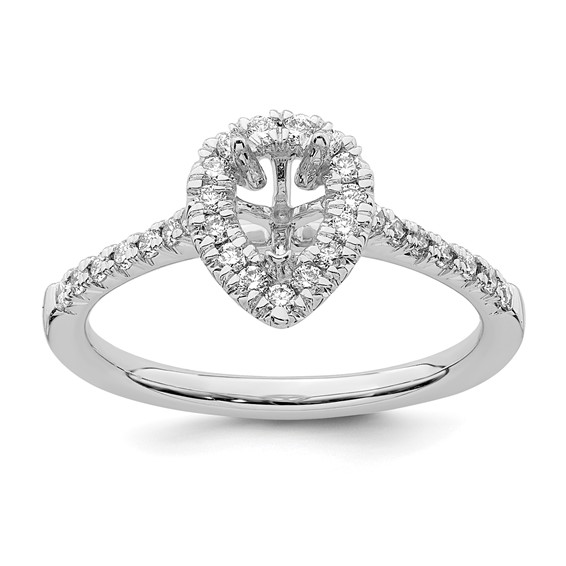 True Origin Lab Grown Diamond Semi-Mount Pear Halo Engagement Rings