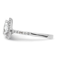 14K White Gold 0.33 Carat Lab Grown Diamond VS SI+ G+ 0.75 Carat Center Pear Semi Mount Halo Engagement Ring view 3