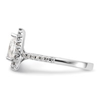 True Origin 14K White Gold 0.38 Carat Lab Grown Diamond VS+ F+ Semi-Mount Pear Halo Engagement Ring view 3