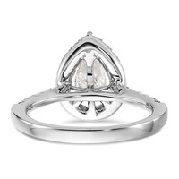 True Origin 14K White Gold 0.38 Carat Lab Grown Diamond VS+ F+ Semi-Mount Pear Halo Engagement Ring view 5