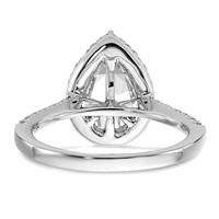 True Origin 14K White Gold 0.62 Carat Lab Grown Diamond VS+ F+ Semi-Mount Pear Halo Engagement Ring view 5