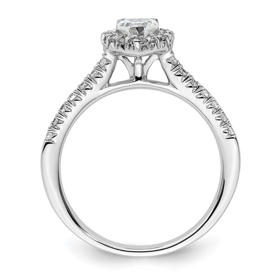 Heart Halo Diamond Semi-mount Engagement Rings
