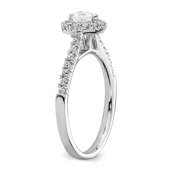 Heart Halo Diamond Semi-mount Engagement Rings