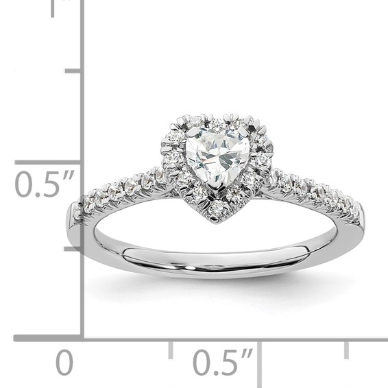 Heart Halo Diamond Semi-mount Engagement Rings