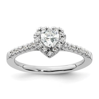 Heart Halo Diamond Semi-mount Engagement Rings