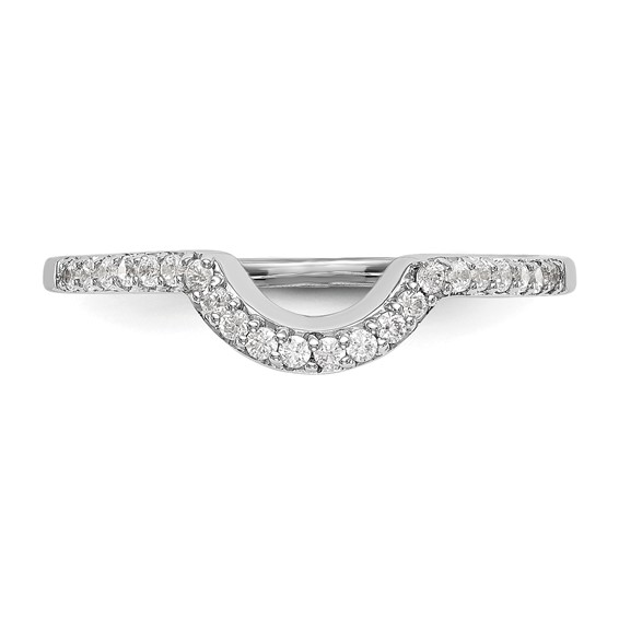 14k White Gold 1/6 carat Contoured Wedding Band Mounting