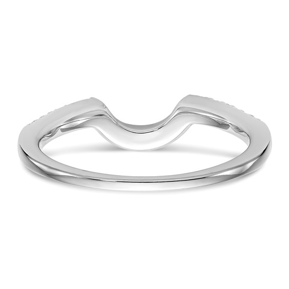14k White Gold 1/6 carat Contoured Wedding Band Mounting