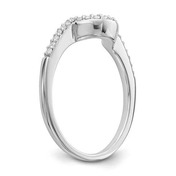 14k White Gold 1/6 carat Contoured Wedding Band Mounting