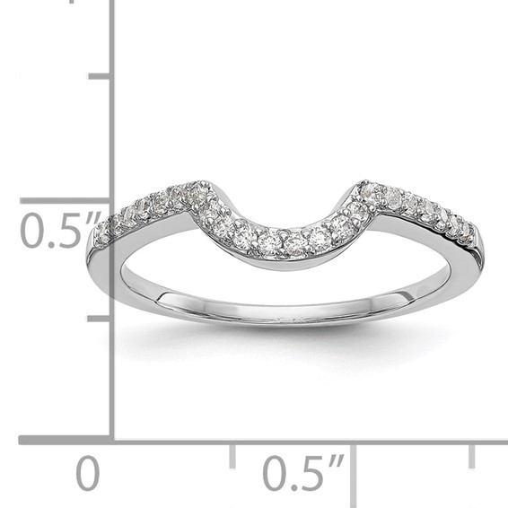 14k White Gold 1/6 carat Contoured Wedding Band Mounting