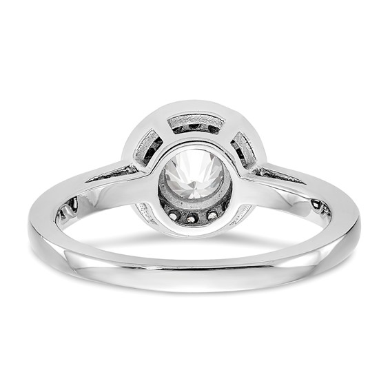 14K White Gold Halo (Holds 3/4 carat (6.5mm) Round Center) Engagement Ring Mounting