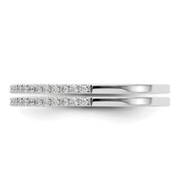14K White Gold 0.25 Carat Lab Grown Diamond VS SI+ G+ Complete Set of Two Wedding Bands view 3