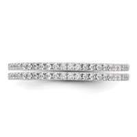 14K White Gold 0.25 Carat Lab Grown Diamond VS SI+ G+ Complete Set of Two Wedding Bands view 4
