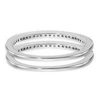 14K White Gold 0.25 Carat Lab Grown Diamond VS SI+ G+ Complete Set of Two Wedding Bands view 5