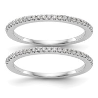 14K White Gold 0.25 Carat Lab Grown Diamond VS SI+ G+ Complete Set of Two Wedding Bands view 1