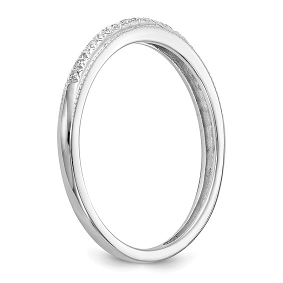 14k White Gold 1/8 carat Diamond Set of 2 Complete Wedding Bands