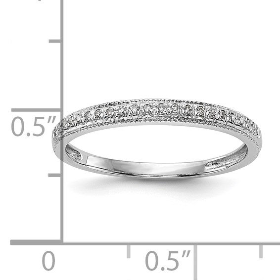 14k White Gold 1/8 carat Diamond Set of 2 Complete Wedding Bands