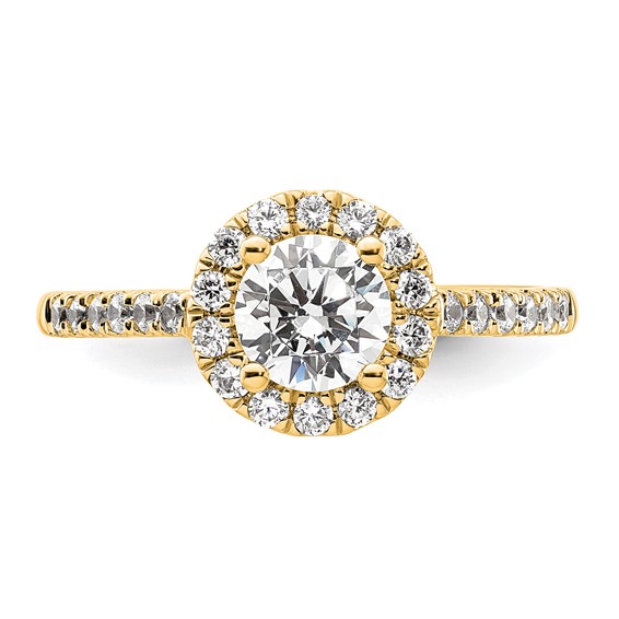 14K Round Diamond Semi-Mount Halo Engagement Ring