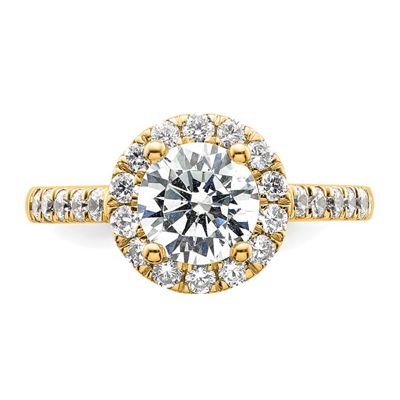 14K Round Diamond Semi-Mount Halo Engagement Ring