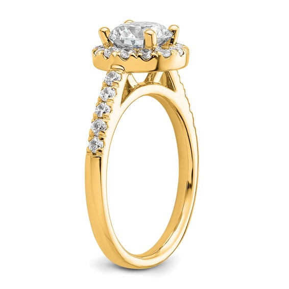 14K Round Diamond Semi-Mount Halo Engagement Ring