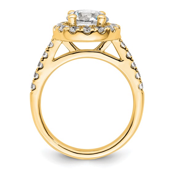 14K Round Diamond Semi-Mount Halo Engagement Ring