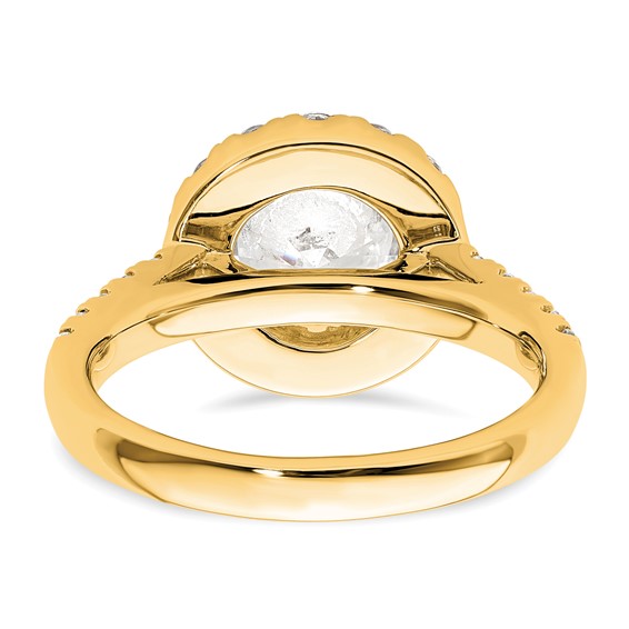 14K Round Diamond Semi-Mount Halo Engagement Ring