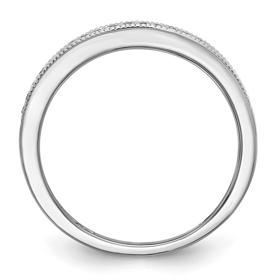 14k White Gold 1/8 carat Diamond Set of 2 Complete Wedding Bands