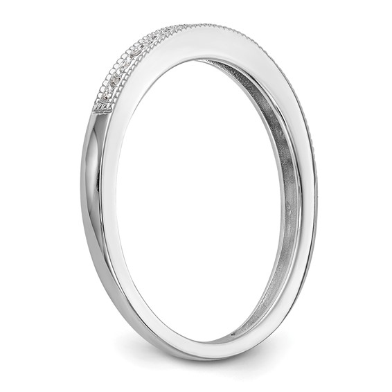 14k White Gold 1/8 carat Diamond Set of 2 Complete Wedding Bands