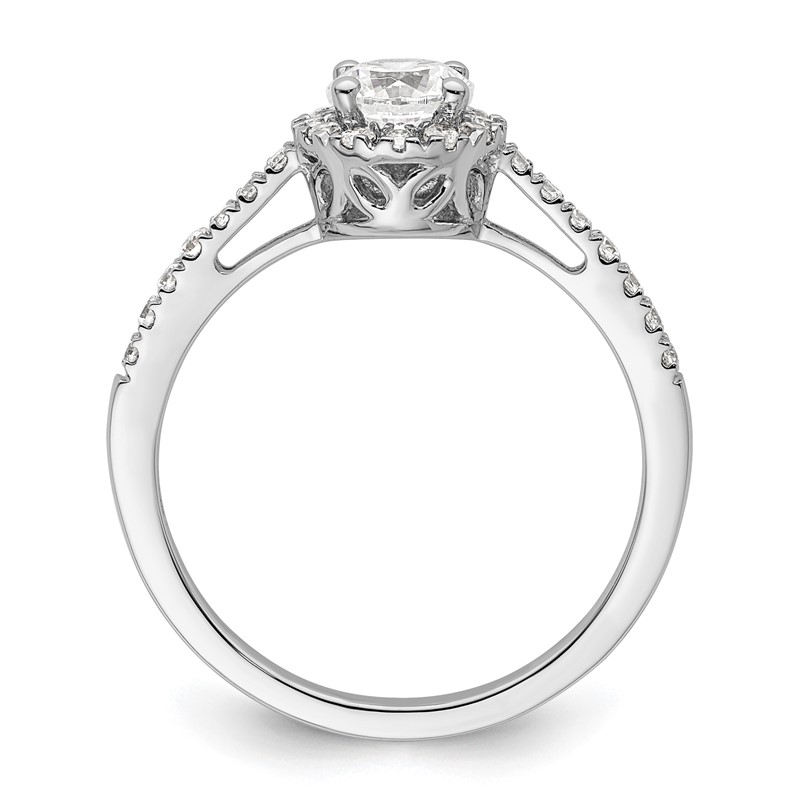 14K White Gold Eternal Promise Lab Grown VS/SI+ G+ Dia Halo Complete Ring