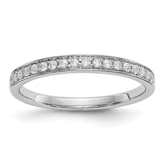 14k White Gold Diamond Wedding Band