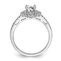 14K White Gold 0.88 Carat Lab Grown Diamond VS SI+ G+ Complete Double Halo Engagement Ring view 2