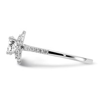14K White Gold 0.88 Carat Lab Grown Diamond VS SI+ G+ Complete Double Halo Engagement Ring view 3