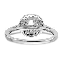 14K White Gold 0.88 Carat Lab Grown Diamond VS SI+ G+ Complete Double Halo Engagement Ring view 5