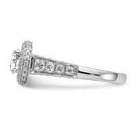 14K White Gold 0.75 Carat Lab Grown Diamond VS SI+ G+ 0.75 Carat Center Round Semi Mount Engagement Ring view 4